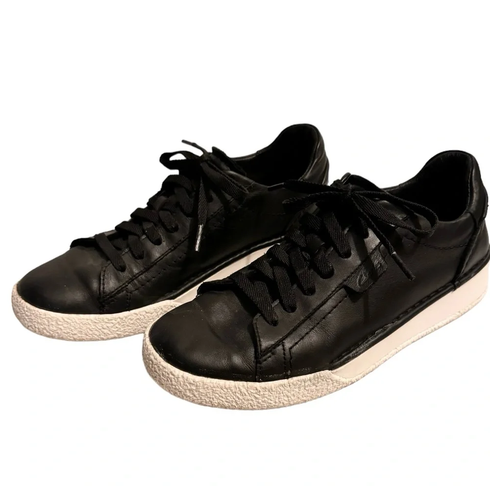 Clarks Black Leather Sneakers Size 9